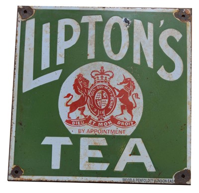 Lot 781 - Lipton's Tea enamel advertising sign
