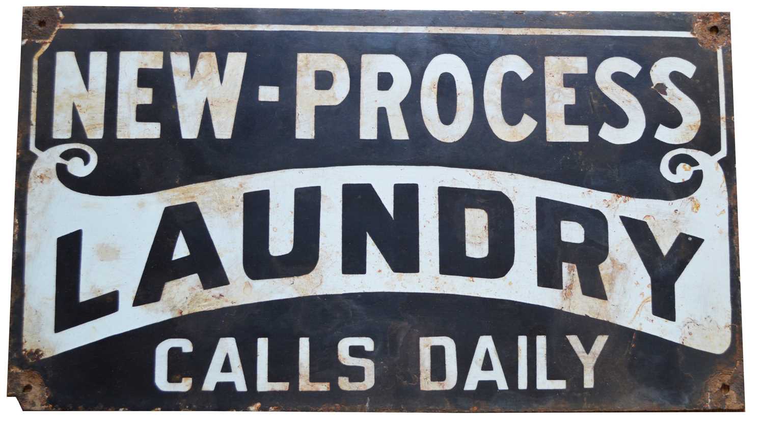 Lot 791 - New-Process Laundry enamel advertising sign