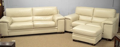Lot 57 - A modern leather three piece suite