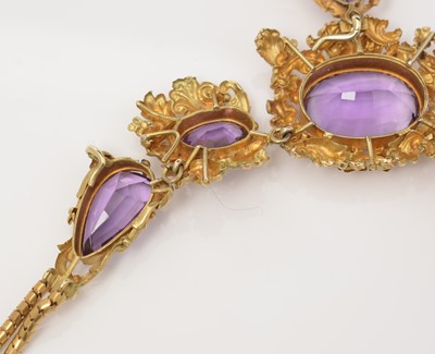 Lot 405 - A 19th Century amethyst and 18ct yellow gold parure