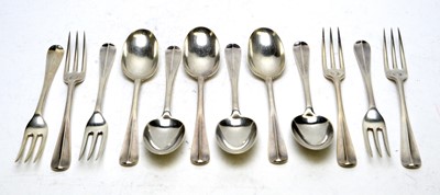 Lot 548 - A set of six Victorian silver dessert spoons and forks, by Francis Higgins III