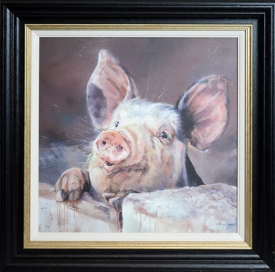 Lot 489 - Debbie Boon - Pig Tale | limited edition print on canvas