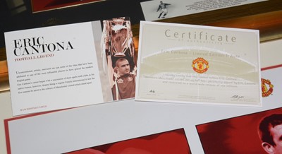 Lot 1170 - Eric Cantona, Manchester United: three signed pictures