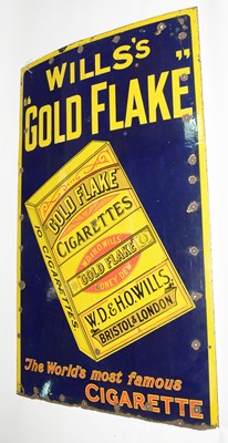 Lot 711 - A large Will's Gold Flake enamel advertising sign
