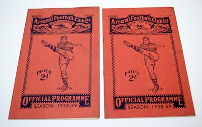 Lot 1163 - Two FA Cup Semi Final programmes 1939