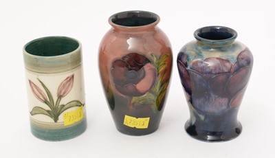 Lot 756 - Three small Moorcroft vases