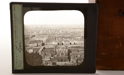 Lot 798 - A collection of magic lantern slides, and a lantern