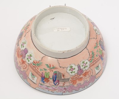 Lot 766 - A New Hall Boy in the Window pattern Punch Bowl