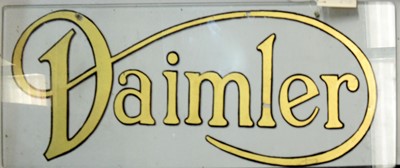Lot 807 - Daimler glass advertising sign.