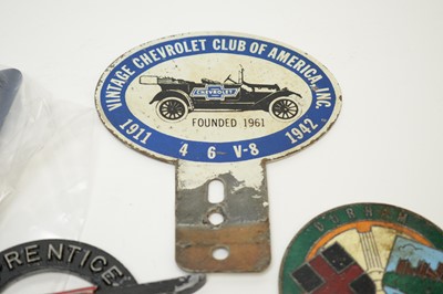 Lot 823 - A collection of car badges; and other items.