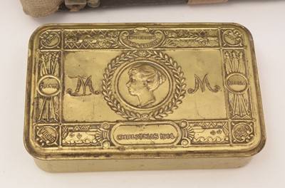 Lot 993 - WWI Commemoration plaque and Christmas tin