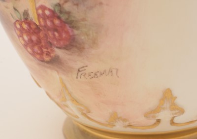 Lot 776 - Royal Worcester fruit-painted Vase and a Cover