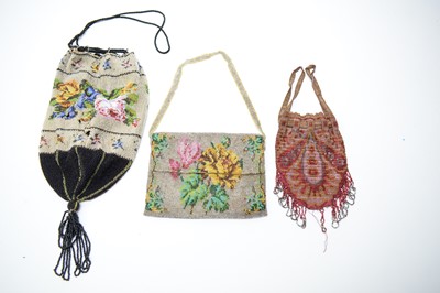 Lot 1202 - Three Belle Epoque beadwork purses