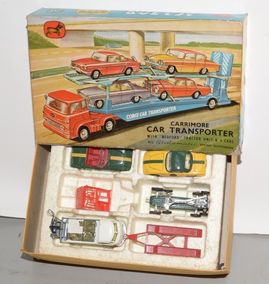 Lot 1129 - A Corgi Toys diecast Racing Club car transporter; and others.