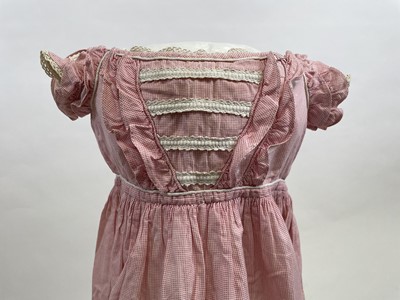 Lot 1192 - 1850s child's pink gingham summer frock