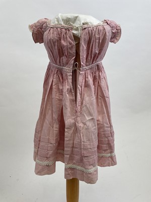 Lot 1192 - 1850s child's pink gingham summer frock