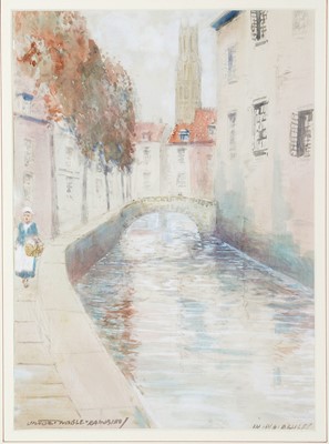 Lot 30 - Victor Noble Rainbird - Views of Normandy and Bruges | watercolour