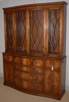 Lot 7 - A Chapmans reproduction mahogany Georgian style serpentine secretaire