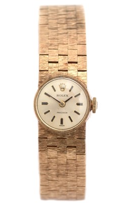 Lot 383 - Rolex Precision: a 9ct yellow gold cased cocktail watch