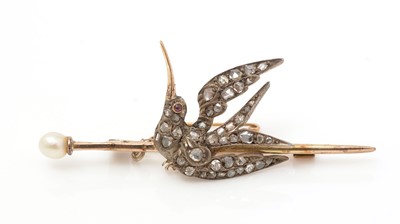 Lot 509 - A Victorian bird pattern bar brooch