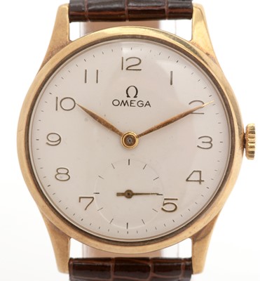 Lot 392 - Omega: a 9ct yellow gold cased wristwatch