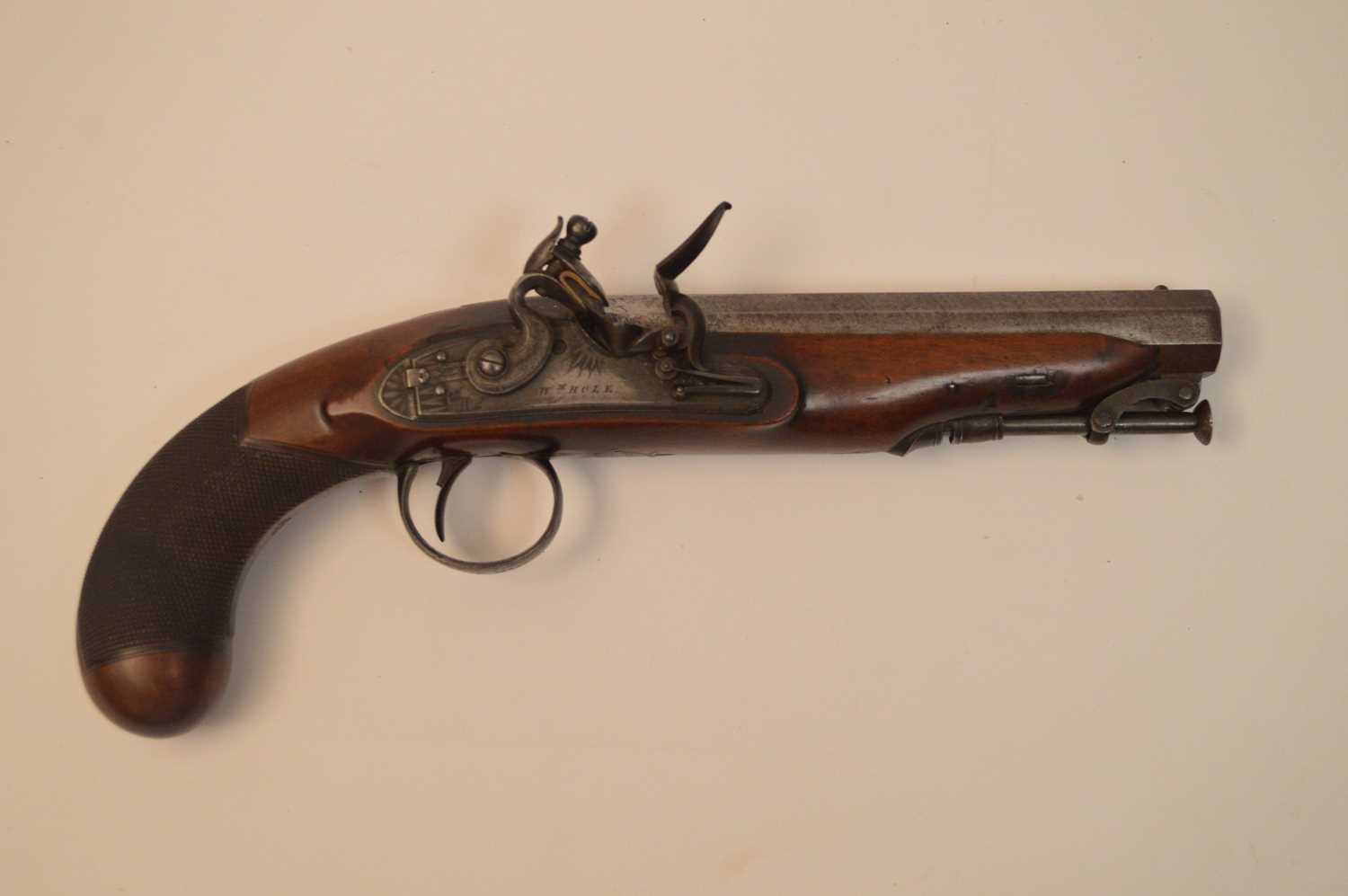Lot 1022 - An early 19th Century flintlock pistol, by William Hole