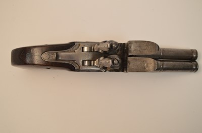 Lot 1024 - An early 19th Century flintlock double barrel pistol