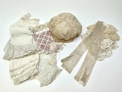 Lot 1284 - Antique lace costume accessories