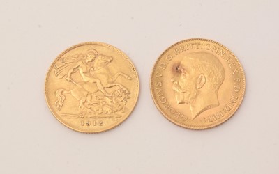 Lot 176 - Two George V half-sovereigns.