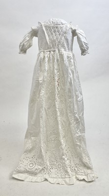 Lot 1191 - An 1840s baby's Broderie Anglaise gown