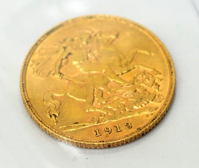 Lot 187 - A George V gold half sovereign, dated 1918.