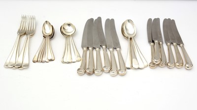 Lot 558 - A suite of silver cutlery for six plates