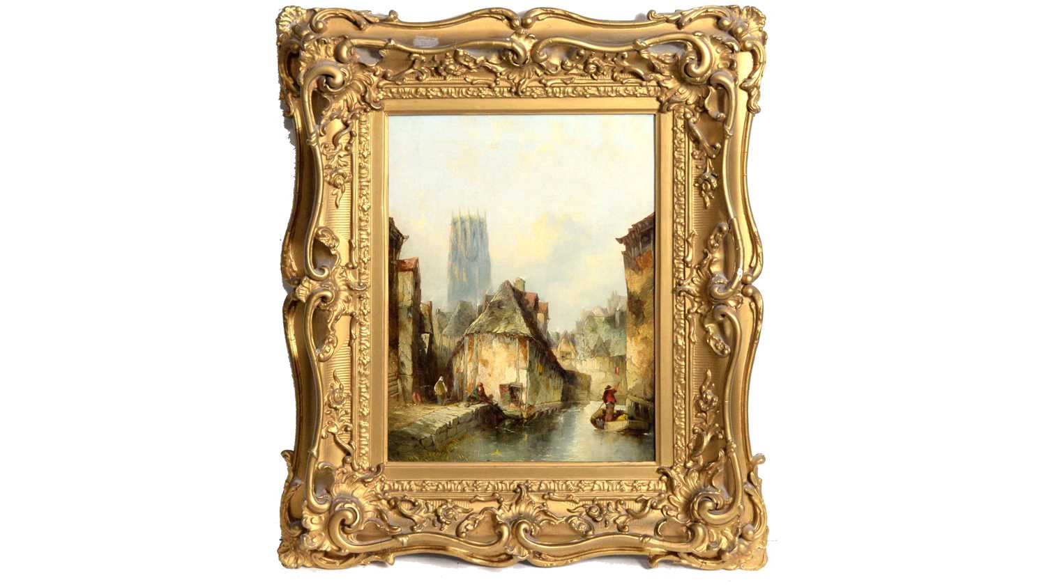 Lot 894 - Manner of Henry Schafer - In the Shadow of the Cathedral | oil