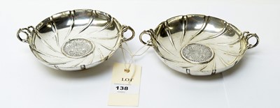 Lot 138 - A pair of 800 standard Continental silver two handled bowls