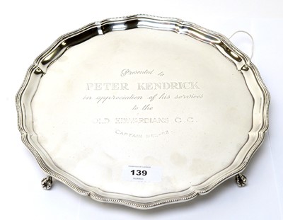 Lot 139 - A silver salver, by Barker Brothers Silver Ltd