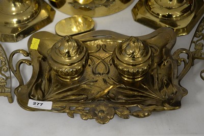 Lot 277 - A selection of brassware.