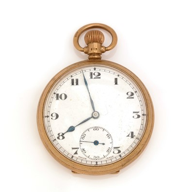 Lot 390 - A 9ct yellow gold cased open faced pocket watch