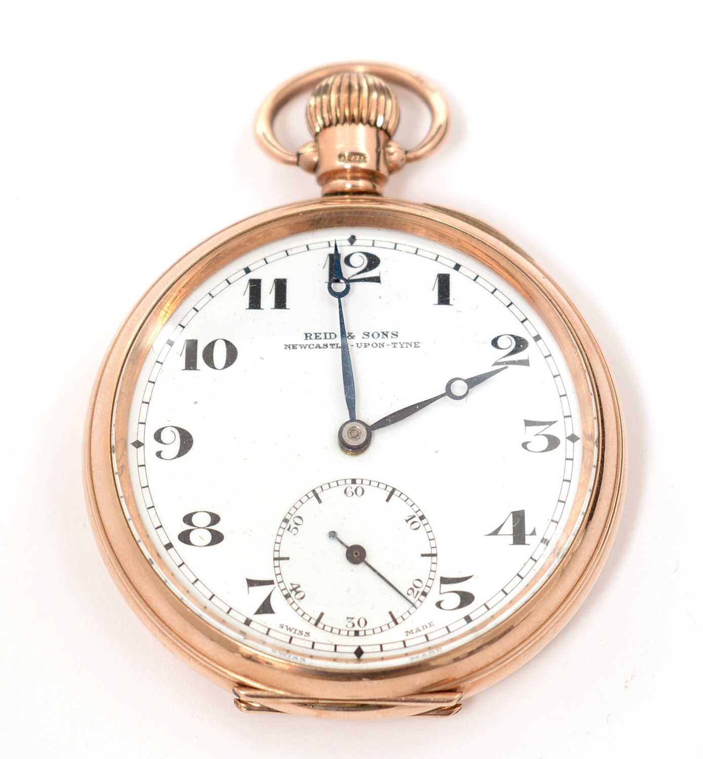 Lot 400 - Reid & Sons, Newcastle upon Tyne: a 9ct yellow gold case open faced pocket watch