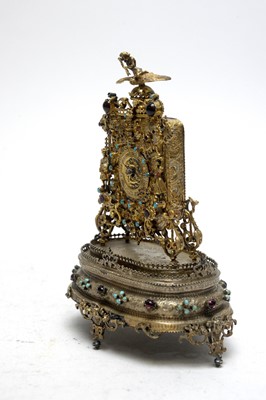 Lot 618 - A 19th Century Hungarian 800 standard silver gilt clock