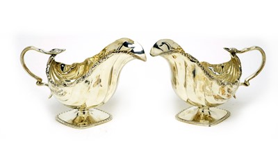 Lot 584 - A pair of late Victorian silver sauce boats, by Thomas Hayes