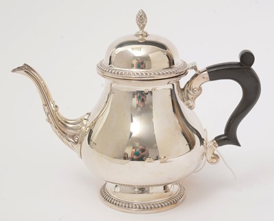 Lot 91 - A three piece silver tea service, by Barker Ellis Silver Co
