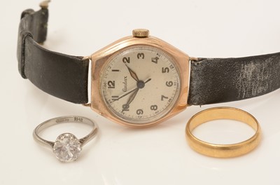 Lot 142 - Two rings and a watch.