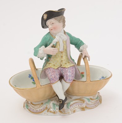 Lot 796 - Two Meissen style figure and an English bone china figure.