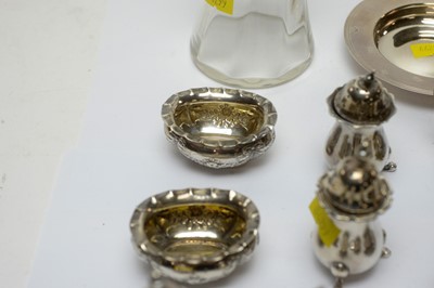 Lot 134 - Silver condiments and other items.
