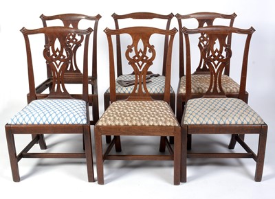 Lot 1058 - Six 19th Century mahogany dining chairs