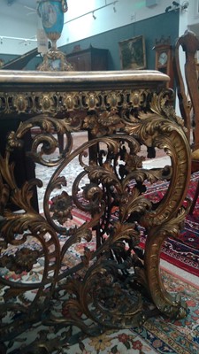 Lot 1024 - An impressive 19th Century ormolu and marble radiator cover, in the French rococo style.