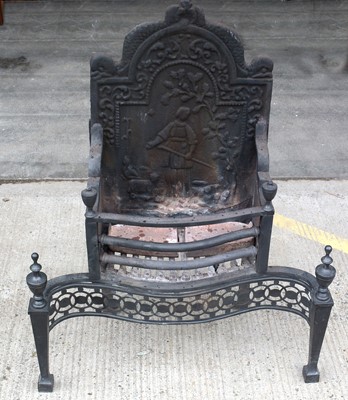 Lot 1014 - A Georgian-style cast iron fire basket.