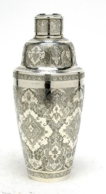 Lot 612 - A fine 20th Century Iranian 84 standard silver cocktail shaker