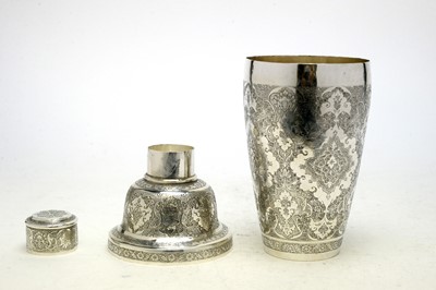 Lot 612 - A fine 20th Century Iranian 84 standard silver cocktail shaker
