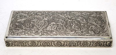 Lot 610 - An Indo-Persian white metal box